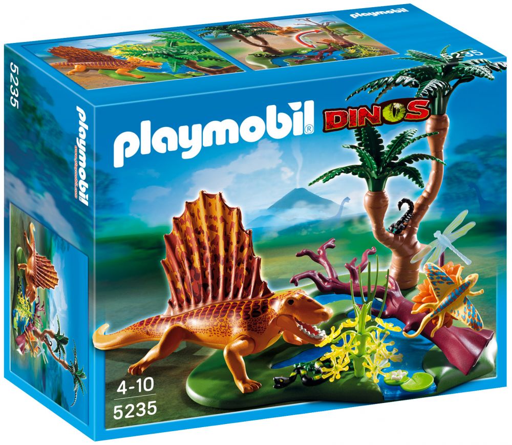 Playmobil Dinos 5235 pas cher, Dimétrodon avec végétation