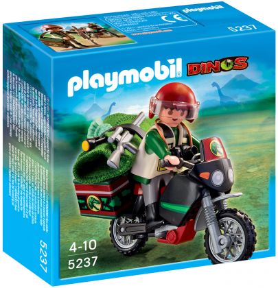 PLAYMOBIL Dinos 5237 Explorateur et moto