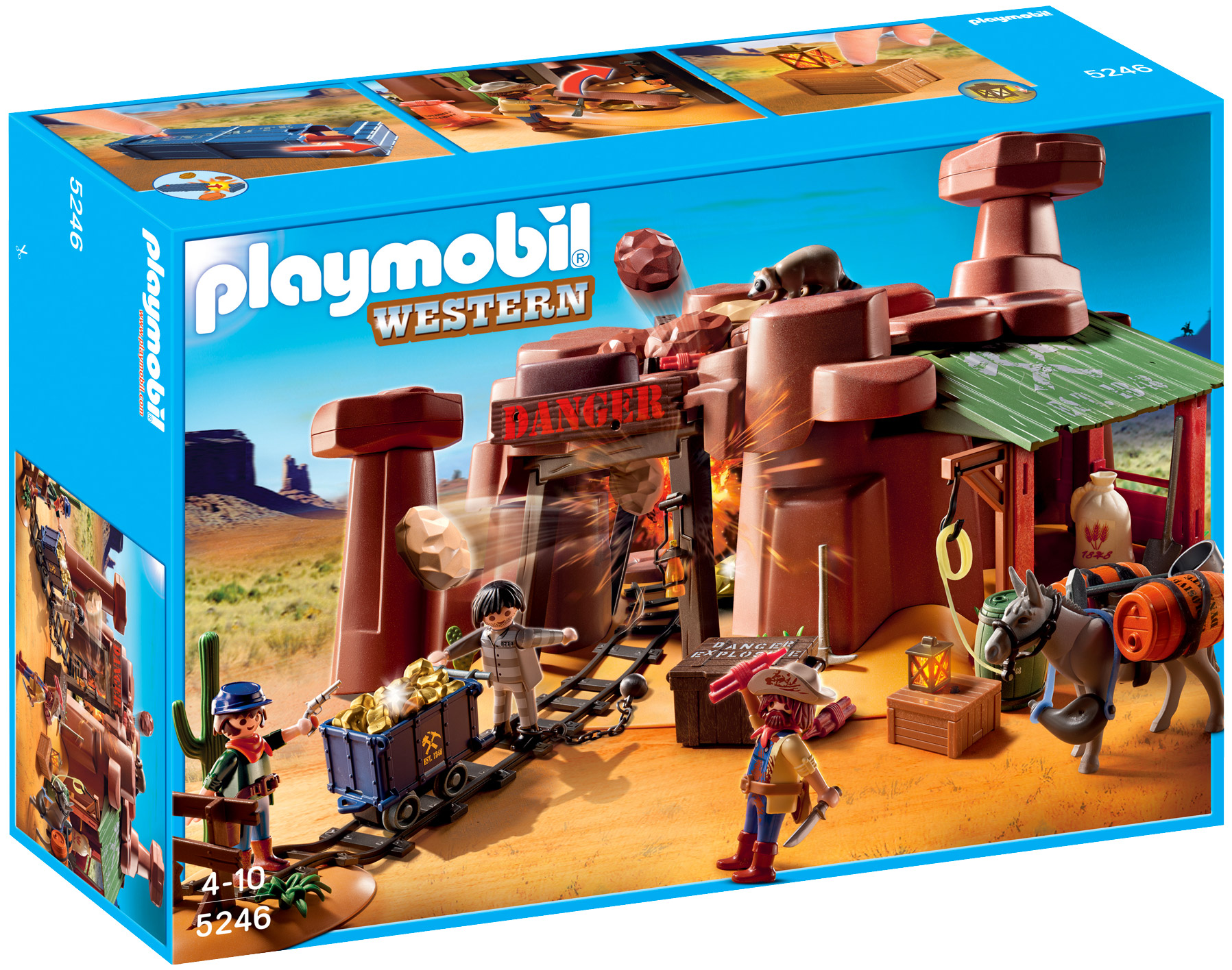 PLAYMOBIL (B5132) WESTERN MINE d'OR - Barrière Rouge Côté Entrée 5246