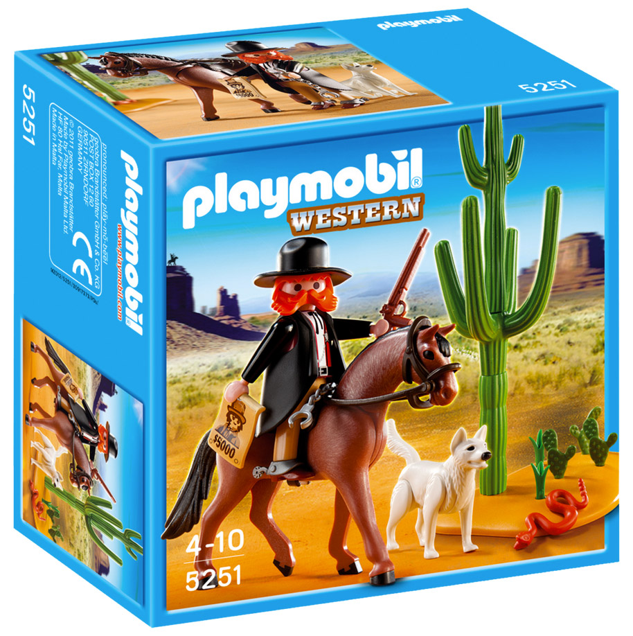 Figurines Playmobil Vintage Western - Shérif Et Bandit Hors-la-loi - Set 4398 De 2011 - Occasion