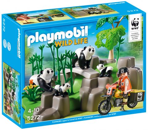 PLAYMOBIL Wild Life 5272 Famille de pandas et bambous WWF