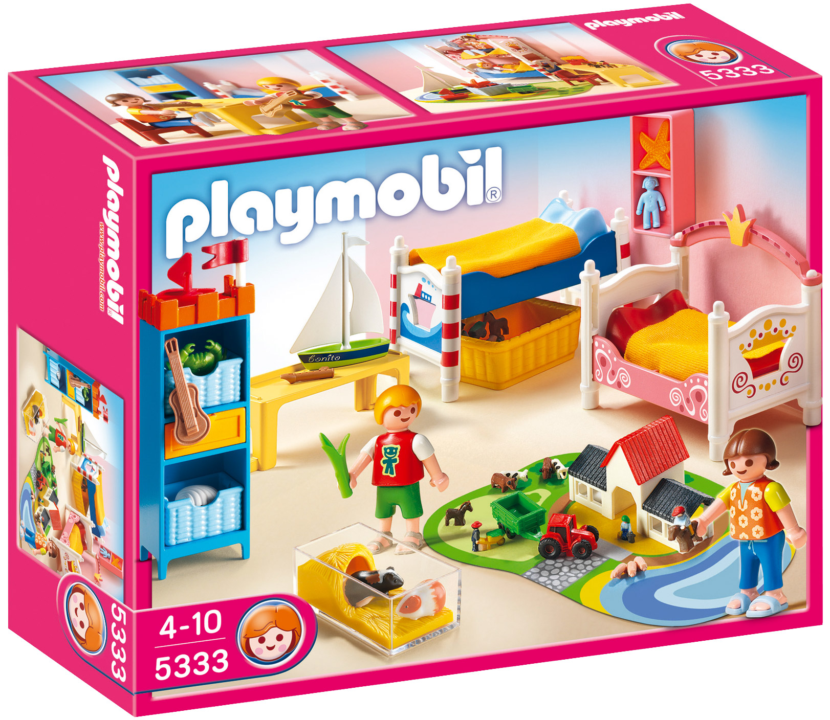 Playmobil Dollhouse 5333 pas cher, Chambre des enfants avec lits décorés