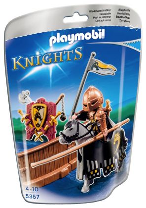 PLAYMOBIL Knights 5357 Piste de joute du chevalier Cheval ardent