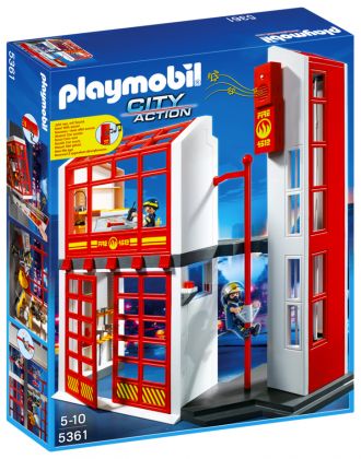 PLAYMOBIL City Action 5361 Caserne de pompiers avec alarme