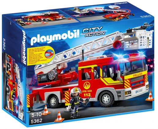 PLAYMOBIL City Action 5362 Camion de pompier avec échelle pivotante et sirène