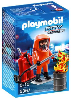 PLAYMOBIL City Action 5367 Pompier avec combinaison de feu