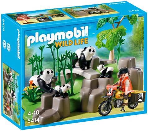 PLAYMOBIL Wild Life 5414 Famille de pandas et bambous