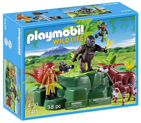 PLAYMOBIL Wild Life 5415 Gorilles et okapis avec végétation