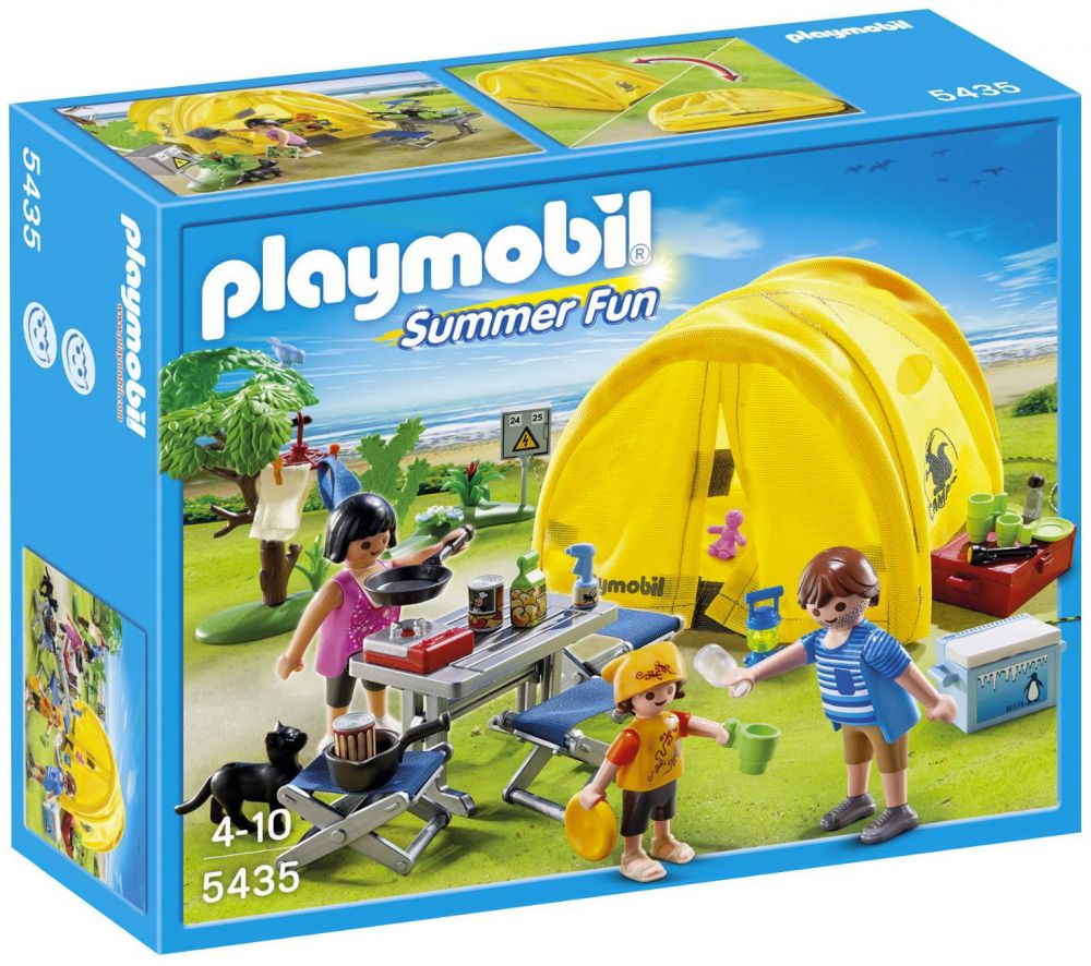 Playmobil Summer Fun 5435 pas cher, Famille et tente de camping