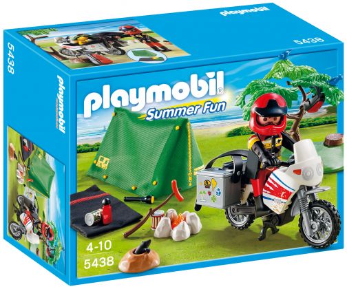 PLAYMOBIL Summer Fun 5438 Motard et tente de camping