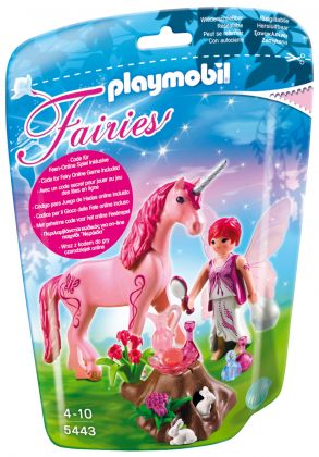 PLAYMOBIL Fairies 5443 Fée Coquette avec licorne rose