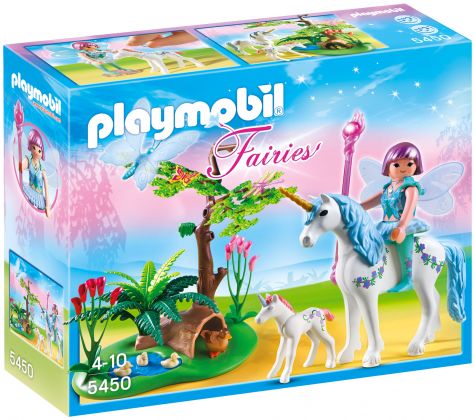 PLAYMOBIL Fairies 5450 Fée Aquarella avec licornes