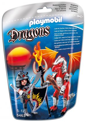 PLAYMOBIL Dragons 5463 Dragon de feu avec samouraï