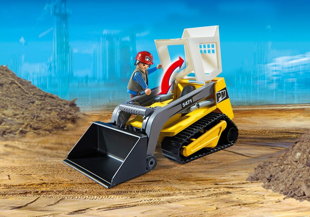 Playmobil City Action 5471 pas cher, Chargeuse à chaines avec pelle