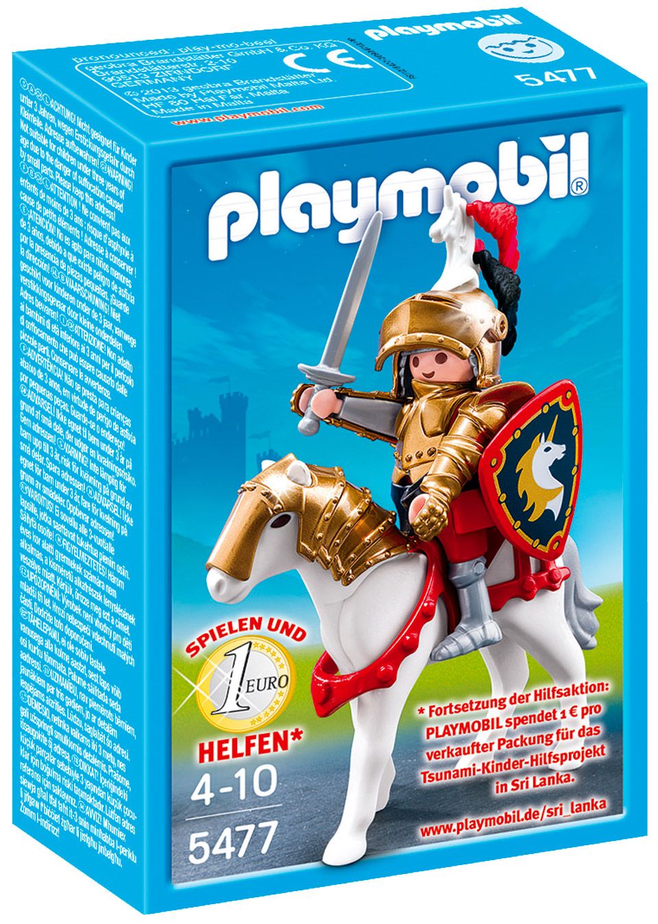 Playmobil Knights 5477 pas cher, Chevalier d'Or et son cheval