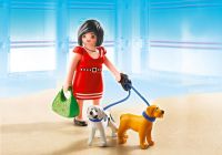 Figurine PLAYMOBIL 5490 - Femme Avec Chiots En Shopping, Neuf Sous Blister, Pour Compléter Ton Univers De Magasin