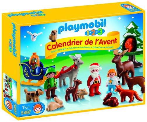 PLAYMOBIL Christmas 5497 Calendrier de l'Avent 1.2.3 Père Noël et les animaux de la forêt