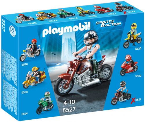 PLAYMOBIL Sports & Action 5527 Moto Custom marron