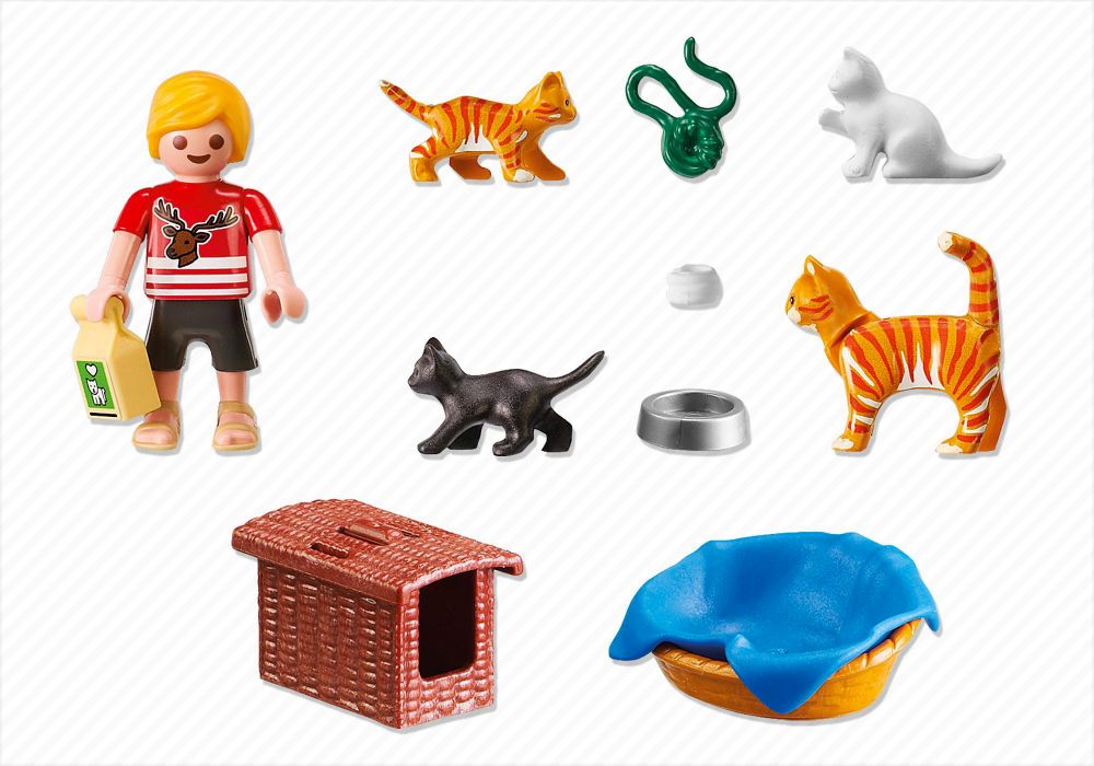 Playmobil City Life 5535 pas cher, Enfant avec chats