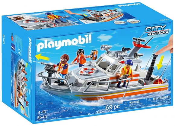 PLAYMOBIL City Action 5540 Bateau de sauvetage avec pompe à incendie