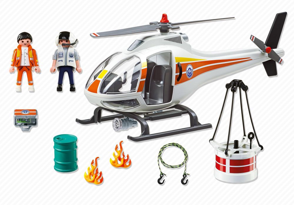 Playmobil City Action 5542 pas cher, Hélicoptère bombardier d'eau