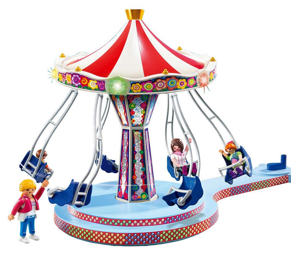 PLAYMOBIL 5548 Giostra Volante Con Luci LED: Azionamento Manuale O Elettrico Per Bambini 4+