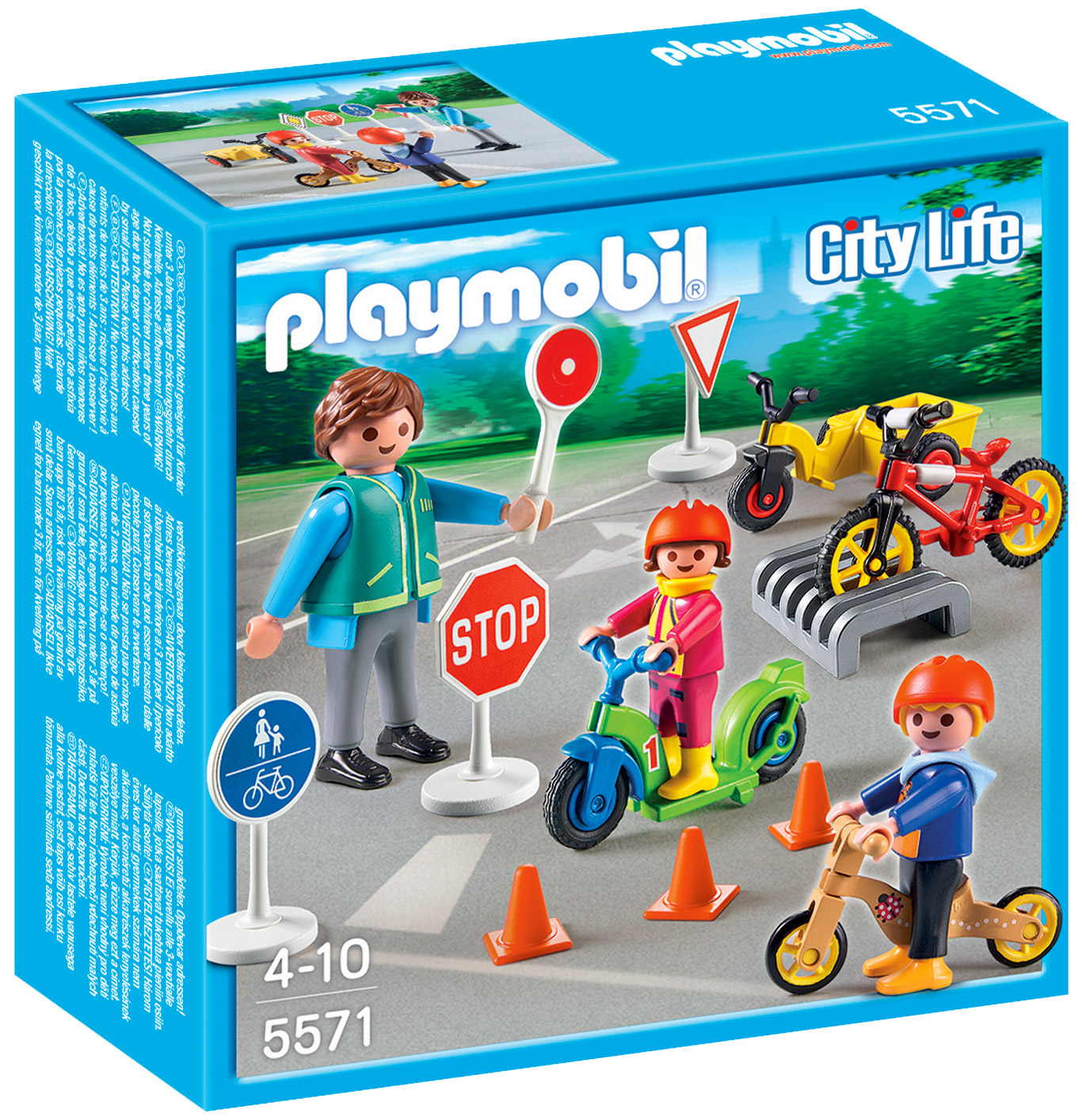 Playmobil City Life 5571 pas cher, Enfants avec agent de sécurité