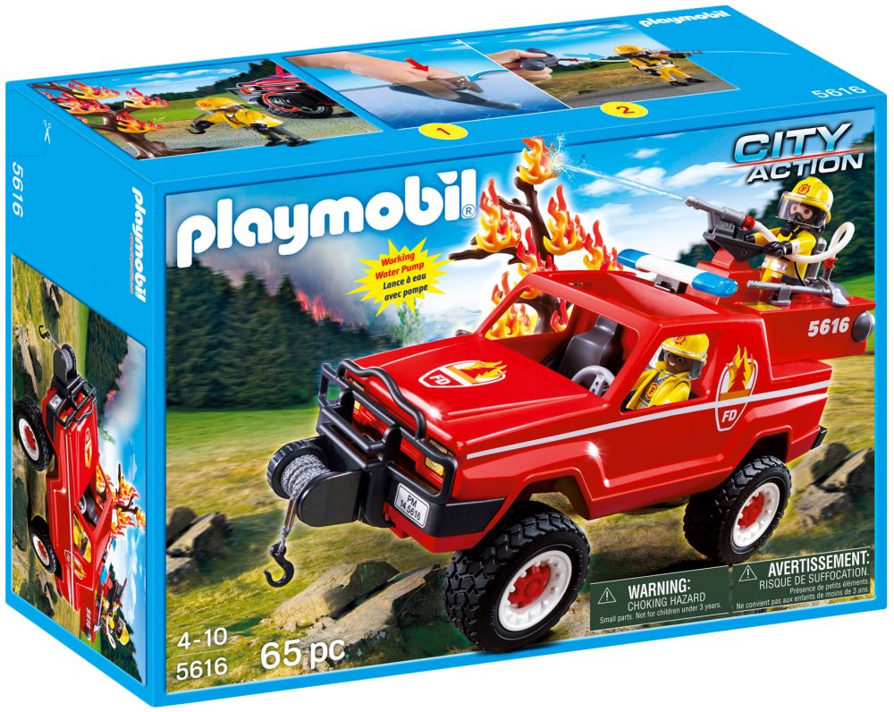 Playmobil City Action 5616 pas cher, Pompiers avec 4x4 d'intervention