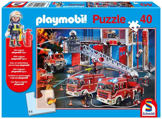 PLAYMOBIL Objets divers 56380 Puzzle Pompiers Schmidt