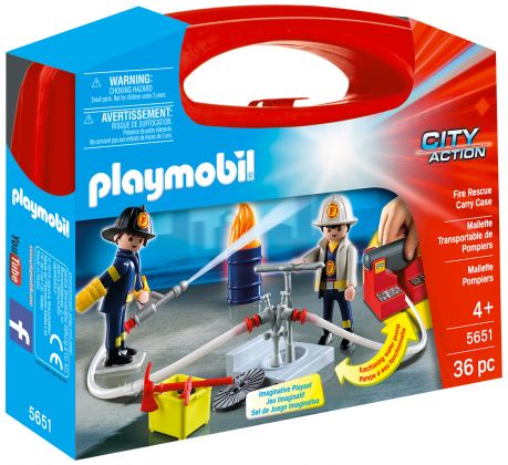 PLAYMOBIL City Action 5651 Mallette transportable de pompiers