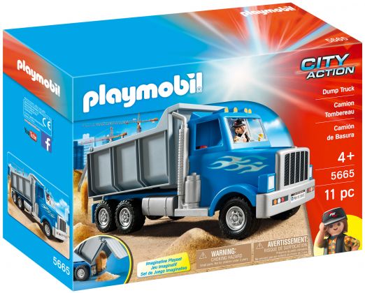 PLAYMOBIL City Action 5665 Camion de chantier américain (Camion Tombereau)