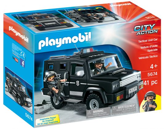 PLAYMOBIL City Action 5674 Voiture de l'unité tactique