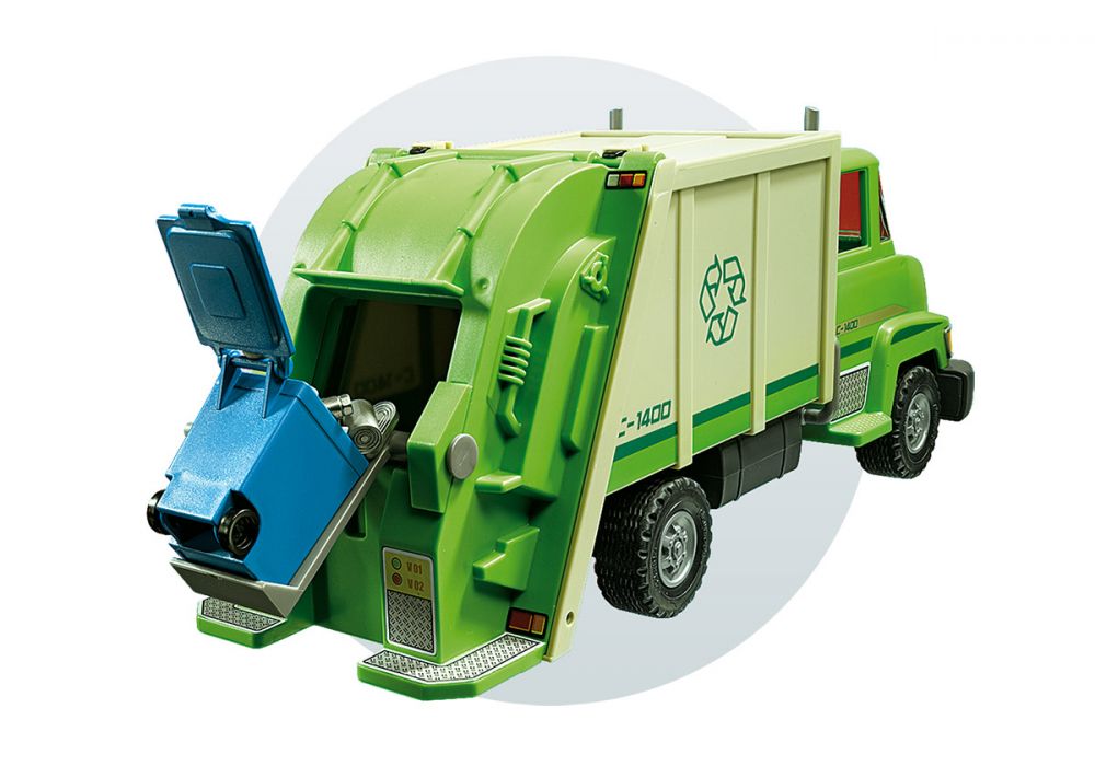 PLAYMOBIL Camion de recyclage vert 5679 jeu complet 