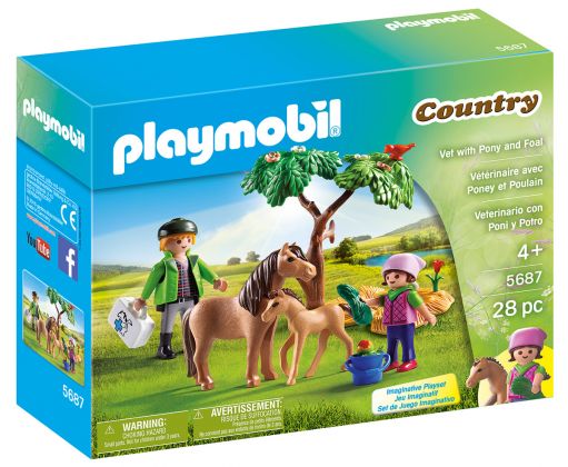 PLAYMOBIL Country 5687 Vétérinaire avec poney et poulain