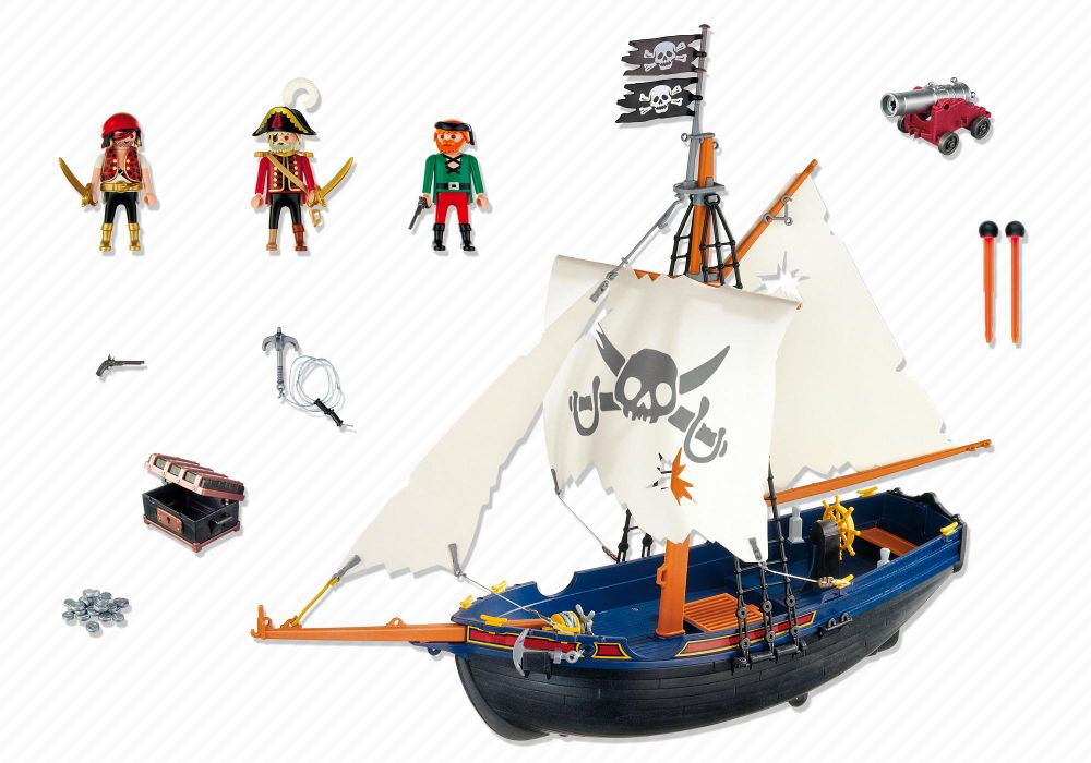 Playmobil Pirates 5810 pas cher, Bateau de pirates