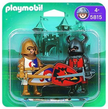 PLAYMOBIL Knights 5815 Duo Chevalier Dragon rouge et Chevalier Licorne