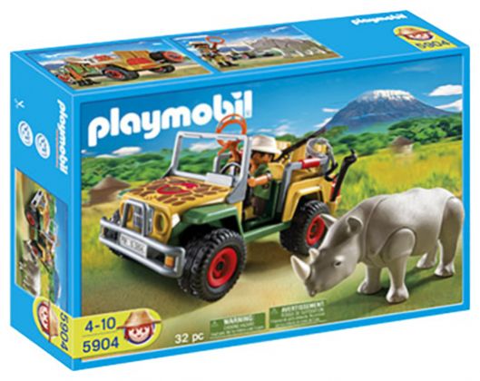 PLAYMOBIL Wild Life 5904 Jeep safari et rhinocéros