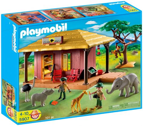 PLAYMOBIL Wild Life 5907 Campement des soigneurs avec bébés animaux