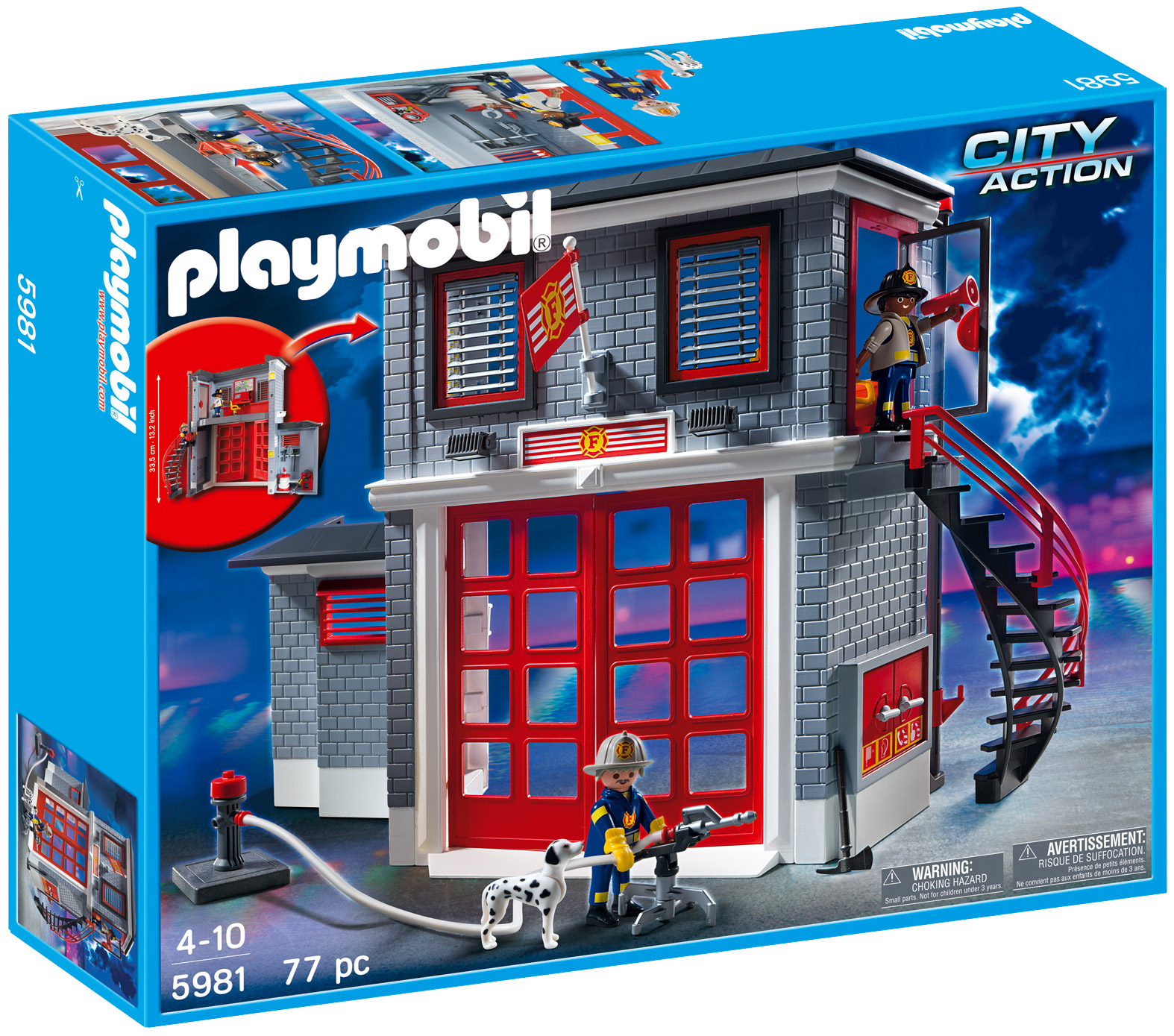 Playmobil City Action 5398 pas cher, Chef des pompiers avec voiturette