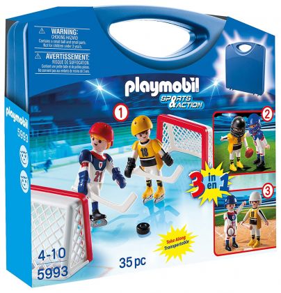 PLAYMOBIL Sports & Action 5993 Valisette Multisport - Hockey, Baseball, Football Américain 