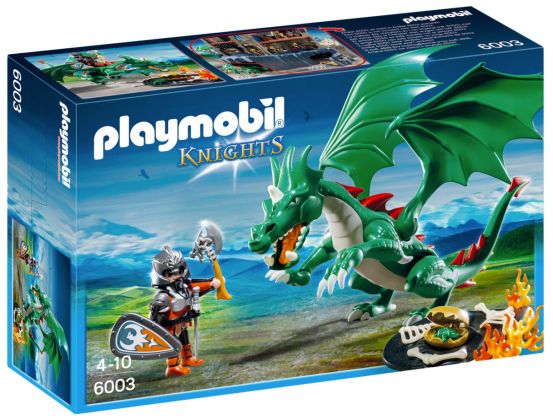 PLAYMOBIL Knights 6003 Chevalier avec grand dragon vert