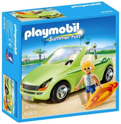 PLAYMOBIL Summer Fun 6069 Surfeur et voiture décapotable