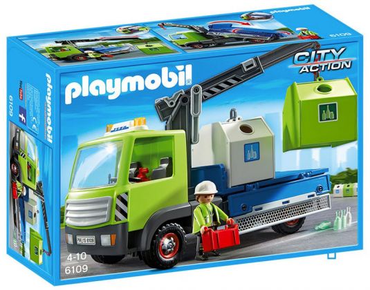 PLAYMOBIL City Action 6109 Camion avec grue et conteneurs à verre