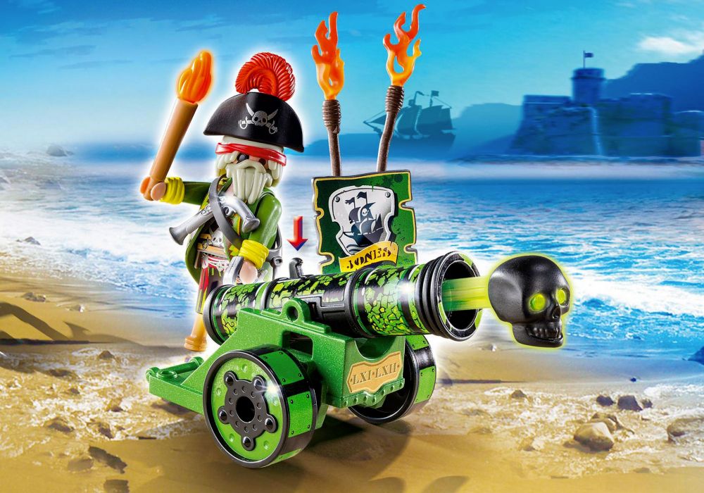 SOLDES 2024 : Playmobil Pirates 6162 Capitaine pirate avec canon vert pas  cher
