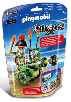 PLAYMOBIL Pirates 6162 Capitaine pirate avec canon vert