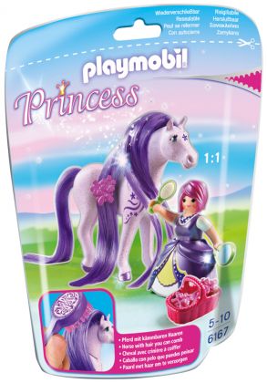 PLAYMOBIL Princess 6167 Princesse Violette avec cheval à coiffer