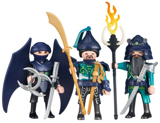 PLAYMOBIL Produits complémentaires 6328 3 guerriers des Dragons Asiatiques verts