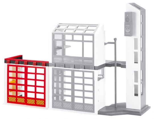 PLAYMOBIL Produits complémentaires 6385 Porte supplémentaire pour caserne de pompiers avec alarme