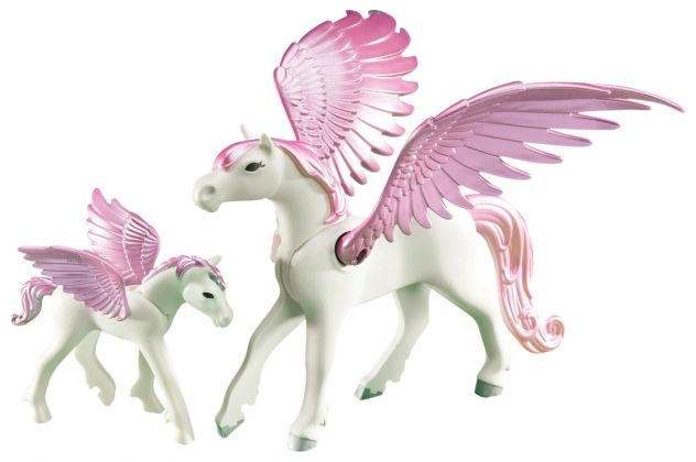 PLAYMOBIL Produits complémentaires 6461 Cheval ailé blanc avec son petit