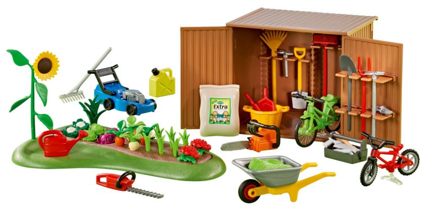 PLAYMOBIL Produits complémentaires 6558 Cabane à outils avec petit potager